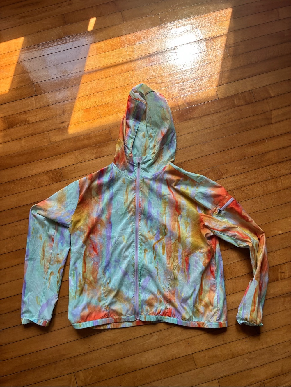 Nike Multicolor Running Rain Wind Hooded Jacket Coat Lightweight